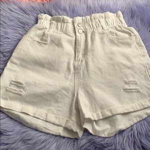White high waisted shorts